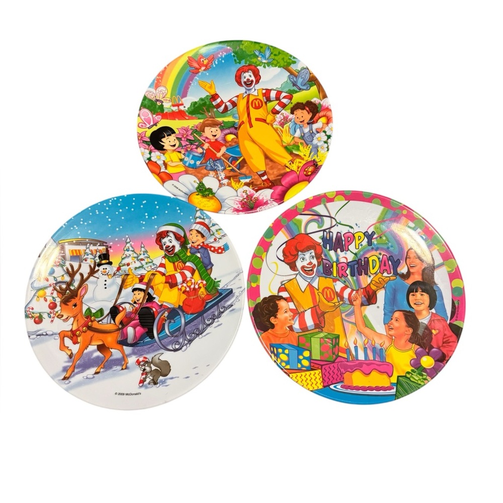 McDonald’s Melamine Collector Plates Lot Of 3 2008 2009 2010